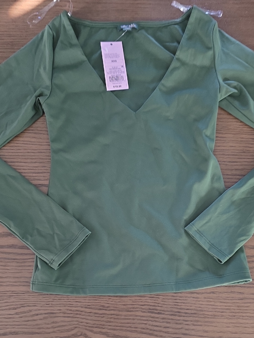 wild fable Olive Green V-Neck Long Sleeve Top